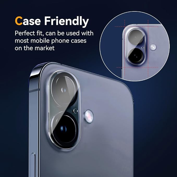 Camera Lens Protector for iPhone 16 6.1" / iPhone 16 plus 6.7", 9H Tempered - Image 4