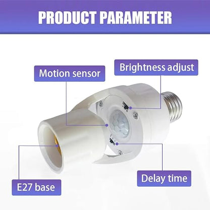 E26/E27 Motion Sensor Light Socket Adapter – Smart Screw-in Bulb Holder - Image 9