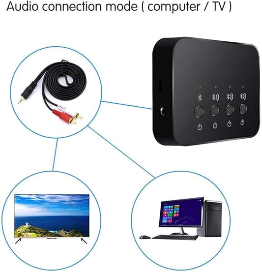 Bluetooth 4.0 Audio Sharer Audio Adapter 3.5mm Wired Stereo Music Sharing - Image 2