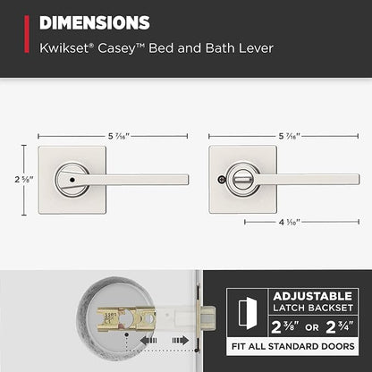 Kwikset Casey Interior Passage Door Handle 2 Pack, Lever - Image 8