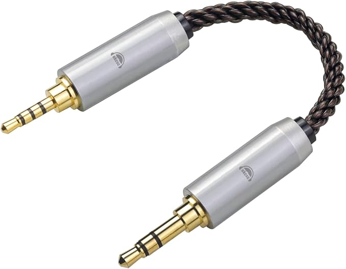 okcsc 3.5MM Male to 2.5MM Male Ultra Short Hifil Male to Male AUX Audio Cable by okcsc