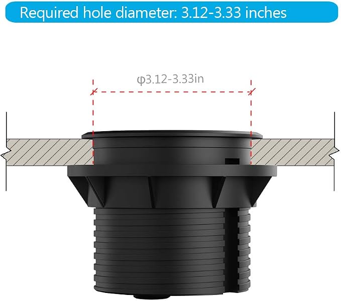 Desktop Power Grommet JSVER Mini Desktop Power Strip Hide Recessed Power - Image 3