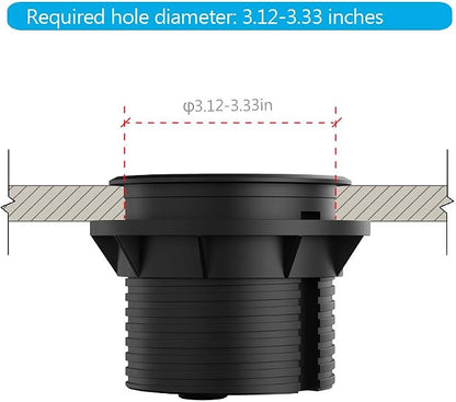 Desktop Power Grommet JSVER Mini Desktop Power Strip Hide Recessed Power - Image 3