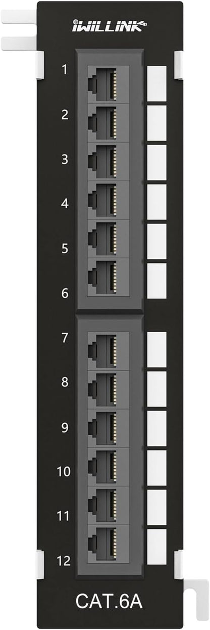 iwillink 12 Port 10Gbps Cat6A Network Patch Panel by IWILLINK