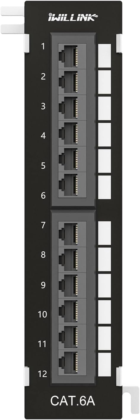 iwillink 12 Port 10Gbps Cat6A Network Patch Panel by IWILLINK