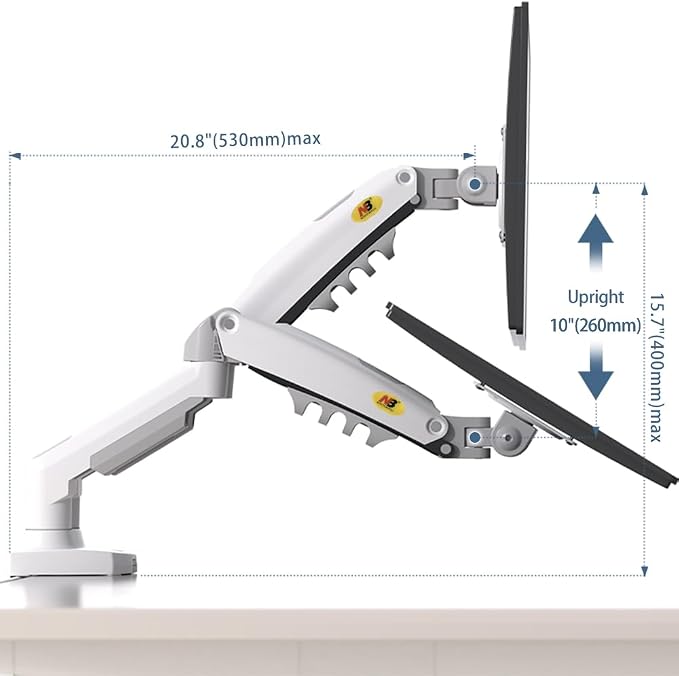 NB North Bayou Dual Monitor Desk Mount Stand Full Motion Swivel Computer - Image 3