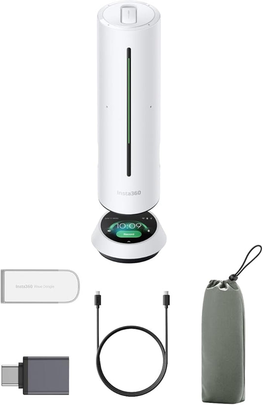 Insta360 Wave - AI Speakerphone, Voice Recorder, 8 Noise-Canceling Mics by Insta360