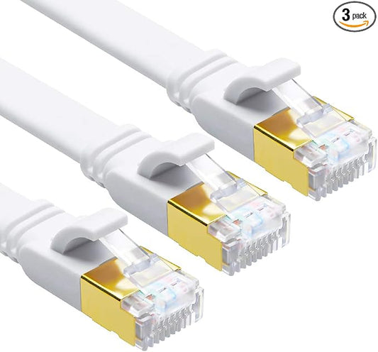 CAT 8 Ethernet Cable, 15ft 3 Pack High Speed 40Gbps 2000MHz Flat SFTP Network by Yauhody