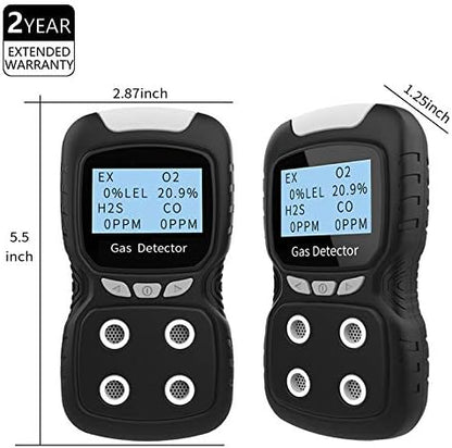 Portable Gas Detector, Gas Clip 4 Gas Monitor Meter Tester Analyzer, - Image 3