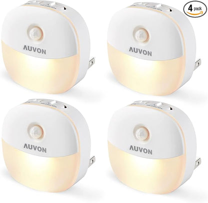 AUVON Plug in Night Light with Motion Sensor and Dusk to Dawn Sensor, Mini Warm by AUVON