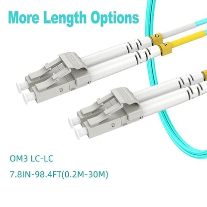 LC to LC Multimode Fiber Patch Cable, 16ft/5m-2PACK MM OM3 Fiber Optic Cable - Image 3