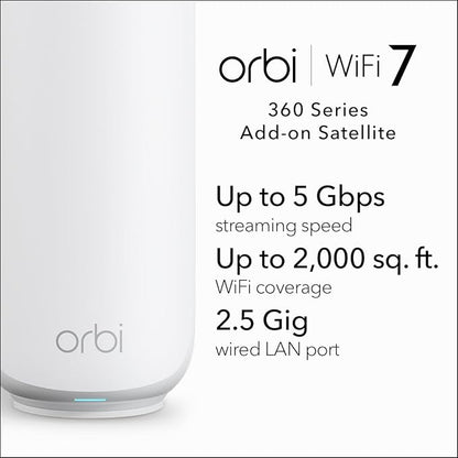 NETGEAR Orbi 360 Series Dual-Band WiFi 7 Mesh Network Add-on Satellite – Works - Image 2
