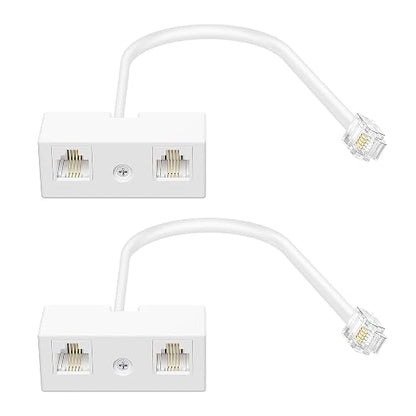 Uvital RJ11 Duplex Wall Jack Adapter Dual Phone Line Splitter, Two Way by Uvital