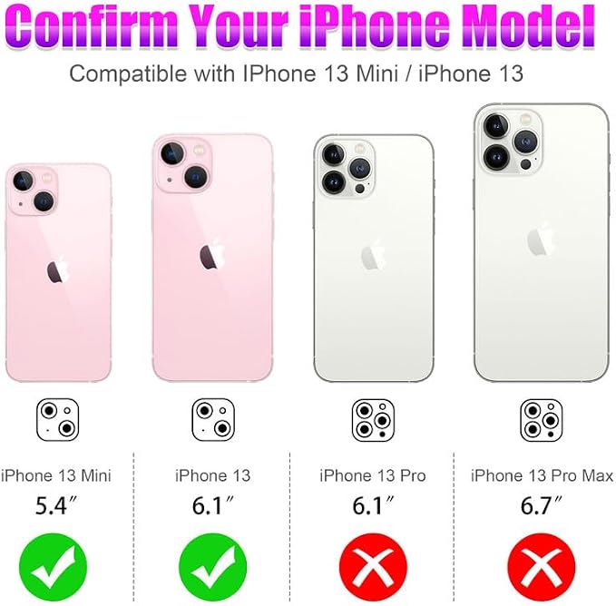 AGVEE 3+3 6 Pack for iPhone 13 6.1 inch / 13 Mini 5.4 inch Camera Lens Cover - Image 2
