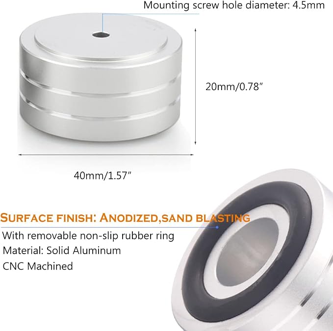 Tertullus 4 Sets High-End HiFi Aluminum Speaker Feet, Shock Base Pad Spikes - Image 3
