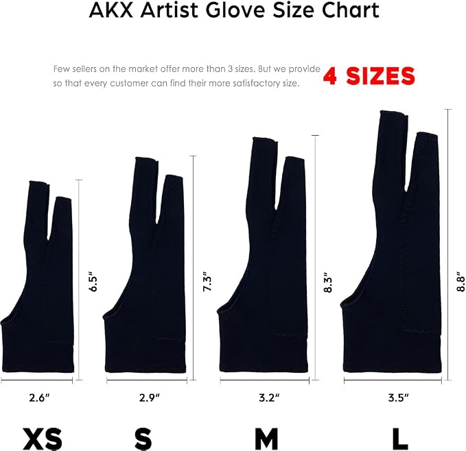 AKX Artist Glove -Palm Rejection Drawing Glove - Image 6