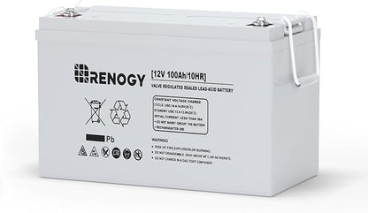 Renogy Deep Cycle AGM 12 Volt 100Ah Battery, 3% Self-Discharge Rate, 1100A Max by RenogySolar
