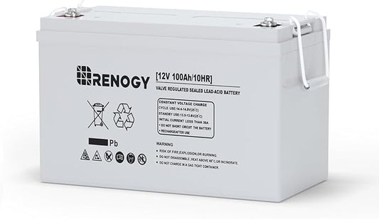 Renogy Deep Cycle AGM 12 Volt 100Ah Battery, 3% Self-Discharge Rate, 1100A Max by RenogySolar