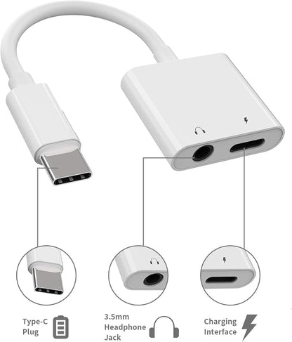 2Pack iPhone 16 15 Headphone Adapter, 2 in 1 USB C to 3.5mm Aux Audio Dongle - Image 4