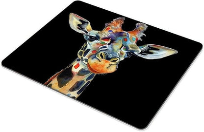 Square Mouse Pad Colorful Artistic Giraffe-1, Gaming Mouse Pads - Image 5