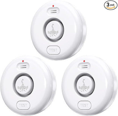 3 Pcs WD71 Water Leak Alarm Detector, 120dB Loud Alert Water Sensor, Can Use by RUIKORING