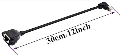Cat 6 Ethernet Cable 90 Degree UP Angle RJ45 Male to Female Shielded Ethernet - Image 2