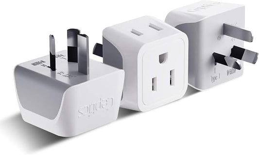 Ceptics Australia Power Plug Adapter, 2 in 1 Type I Plug Adapter, US to by Ceptics