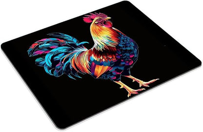 Square Mouse Pad Colorful Rooster-1, Gaming Mouse Pads - Image 2