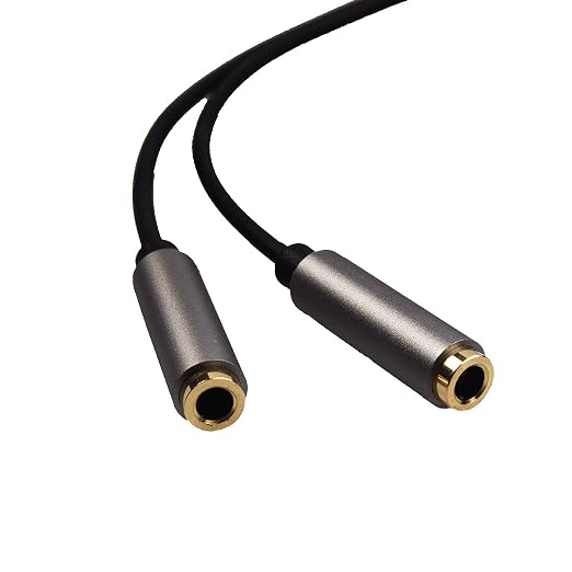 REXUS Grey 2-Pack 3.5mm Y Splitter Stereo Audio Cable 4-Pole Male to 2 Female - Image 5
