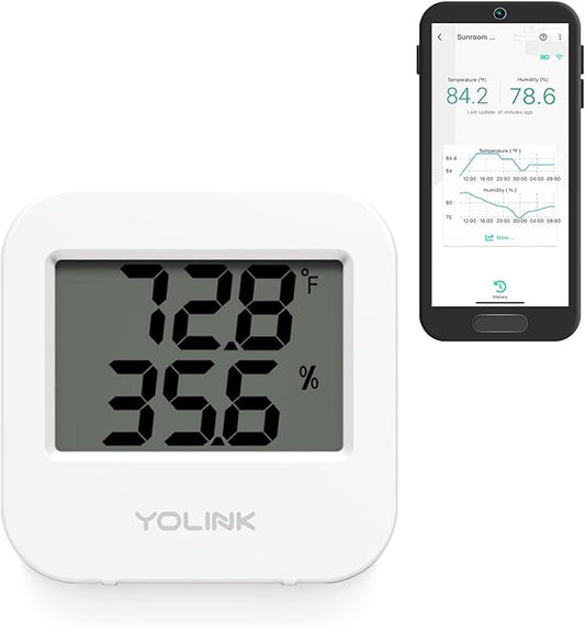Smart Temperature Humidity Sensor Works w/Alexa IFTTT, 1/4 Mile Super Long by YoLink