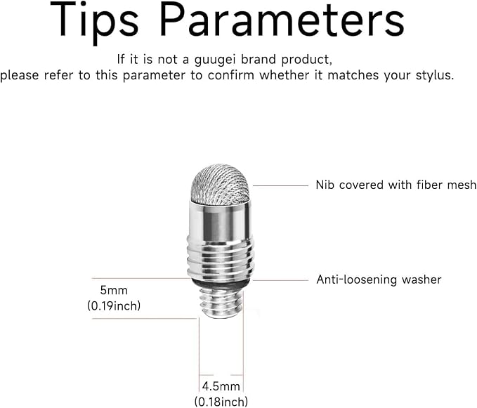 Mesh Fiber Tips GUUGEI Stylus Pen Replacement Tips Suitable - Image 5
