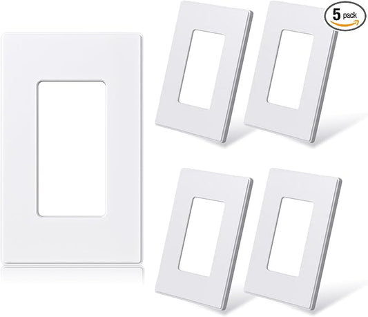 ELEGRP Matte White 1-Gang Screwless Decorative Wall Plates, Standard Size by ELEGRP%7CELEGROUP