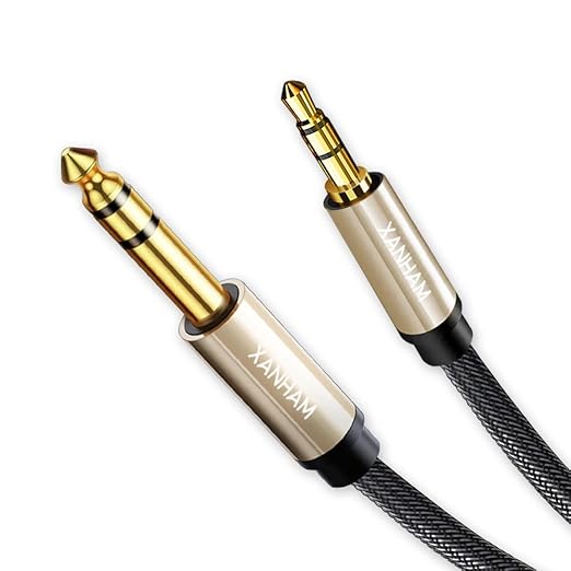 3.5mm to 1/4 Stereo Audio Cable 16 Feet /5M, 1/8" to 6.35mm 1/4" TRS Male Aux by XANHAM