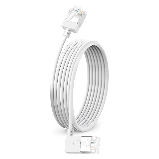 Flexible Cat 6 Ethernet Cable 90° Right Angled 3.3 Feet, Ultra Thin & Slim Rj45 by DUTEVOLNS