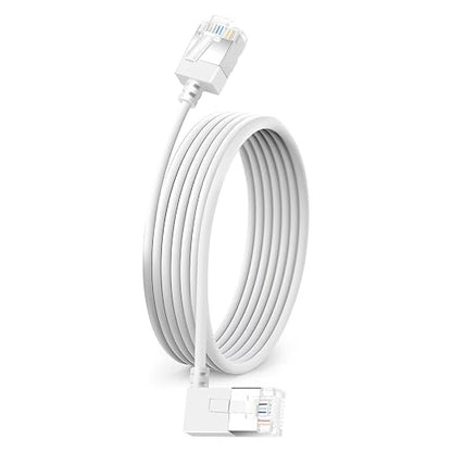 Flexible Cat 6 Ethernet Cable 90° Right Angled 15 Feet, Ultra Thin & Slim Rj45 by DUTEVOLNS