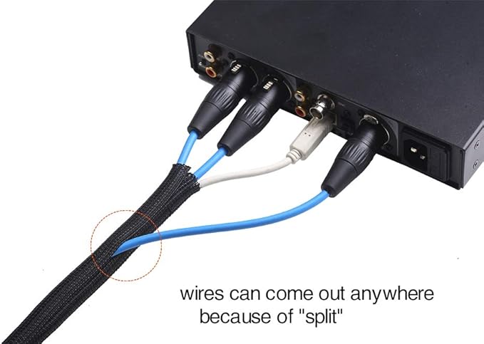 Alex Tech 10ft - 3/8 inch Cord Protector Wire Loom Tubing Cable Sleeve Split - Image 3