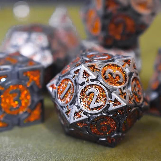 RULE DICE DND Metal Dice Set, Dungeons and Dragons D&D Dice Set, 7 die Metal - Image 2