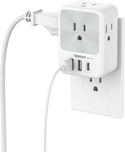 Surge Protector Wall Outlet Extender, TESSAN Multi Plug Outlet Splitter by TESSAN