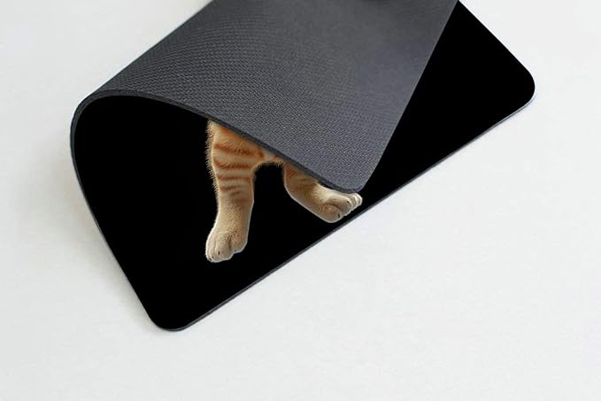 Square Mouse Pad Playful Orange Kitten Basketball on Fire-1, Gaming Mouse Pads - Image 3