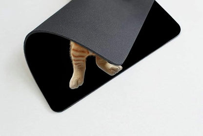 Square Mouse Pad Playful Orange Kitten Basketball on Fire-1, Gaming Mouse Pads - Image 4