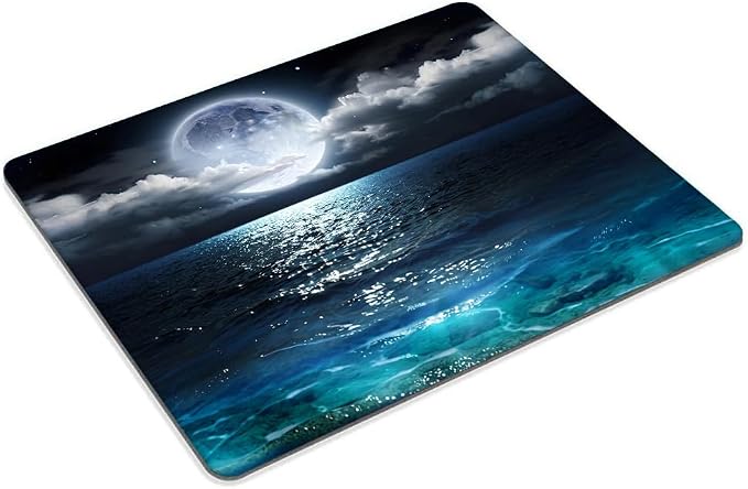 Ocean and Moon Mouse pad Customized Mousepad Non-Slip Rubber Base Mouse Pads - Image 2