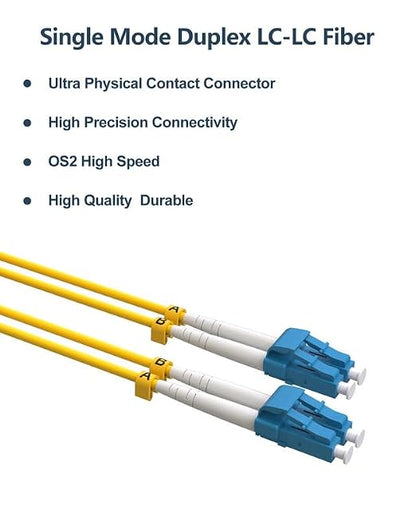 OS2 LC to LC Fiber Patch Cable, OFNP Singlemode Fiber Optic Cable 1G/10GB SMF - Image 7