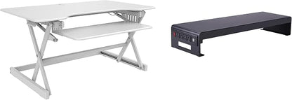 Rocelco 40" Large Height Adjustable Standing Desk Converter by Rocelco