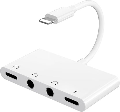 4 in 1 Headphone Splitter, iPhone Headphone Adapter + Dual 3.5mm Headphone Jack by Unitrox