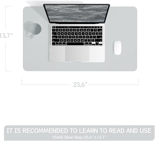 YSAGi Non-Slip Leather Desk Pad, Waterproof Laptop Computer Desk Keyboard Mat - Image 2