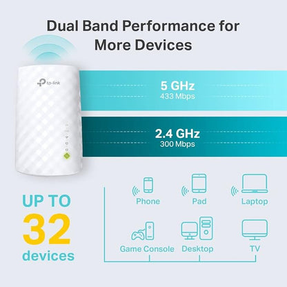 TP-Link WiFi Extender with Ethernet Port, Dual Band 5GHz/2.4GHz, Covers Up to - Image 3