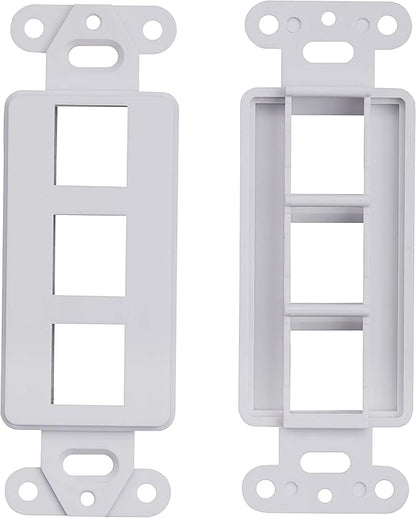 10 Pack Keystone Wall Plate 3 Port, Cat6 Cat5, Home & Office Installations - Image 6