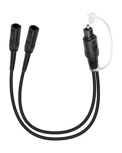 Digital Optical Audio Splitter 1 in 2 Out, Toslink Fiber Optic 1 Male to 2 by RIIEYOCA
