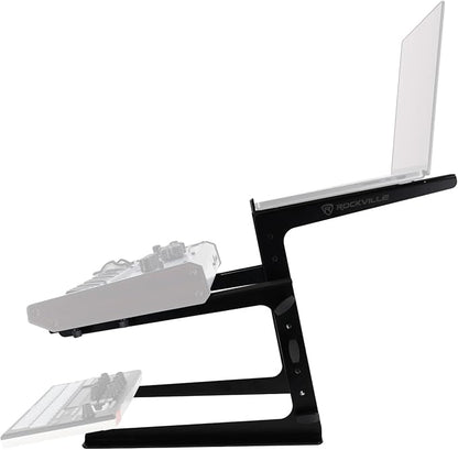 Rockville Rock2d2 Adjustable Dual Shelf DJ Controller Midi Keyboard Laptop Stand - Image 8