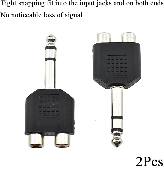 Hahiyo 3 M-2x6.35 RCA F-TRS Stereo Plug Interconnect Audio One Male 6.35mm and - Image 6